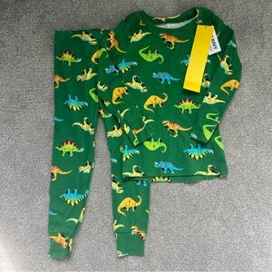 Old Navy Toddler Kids Green Dinosaur Pajama Set Size 2T NEW